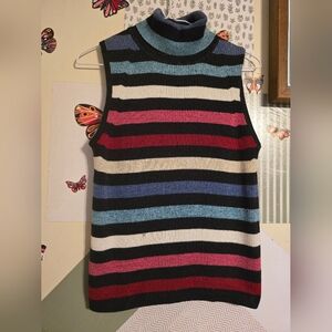 Vintage | Metallic Stripe Knit Turtleneck